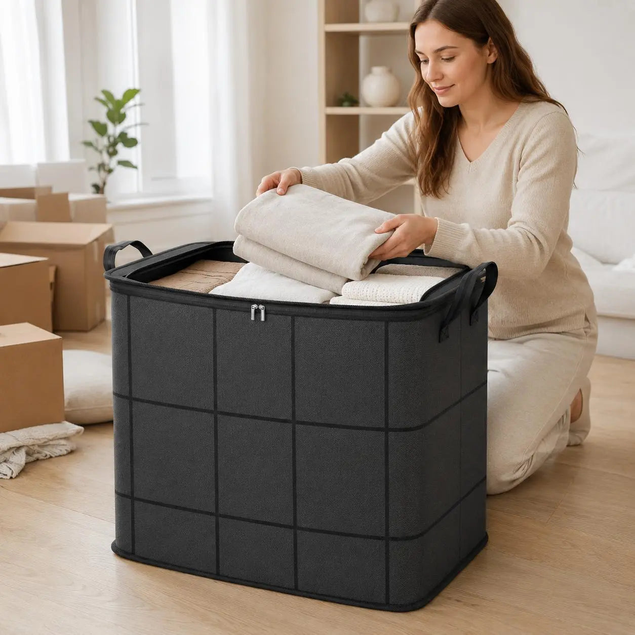 🔥Summer Limited-Time 50% OFF 🎁 – Large Capacity Zippered Fabric Organizer for Bedding & Clothes🛒