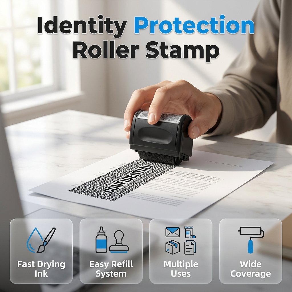 🔥🔥SALE 49% OFF!!-Privacy Protection Security Roller Stamp — Address & Billing Info Blocker, Home & Office Mailing Essentials 100m Long-Lasting Roll