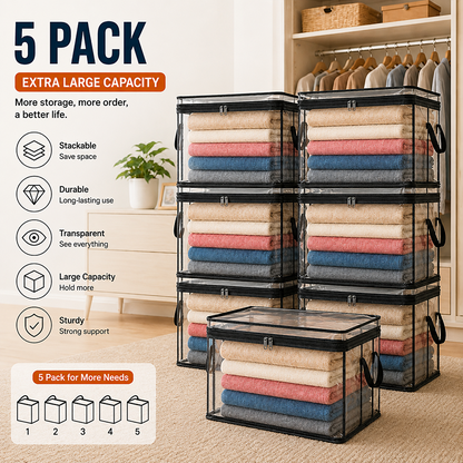🔥Last Day 49% OFF📦Portable Large Heavy-Duty Thick Plastic Clear Storage Box