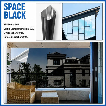 ☀️ One-Way Mirror Window Film – Heat Control & UV Protection