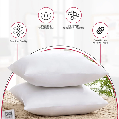 4 Pack Throw Pillow Inserts-Pillows for Couch, Sofa, Bed & Living Room, Available in 6 Sizes