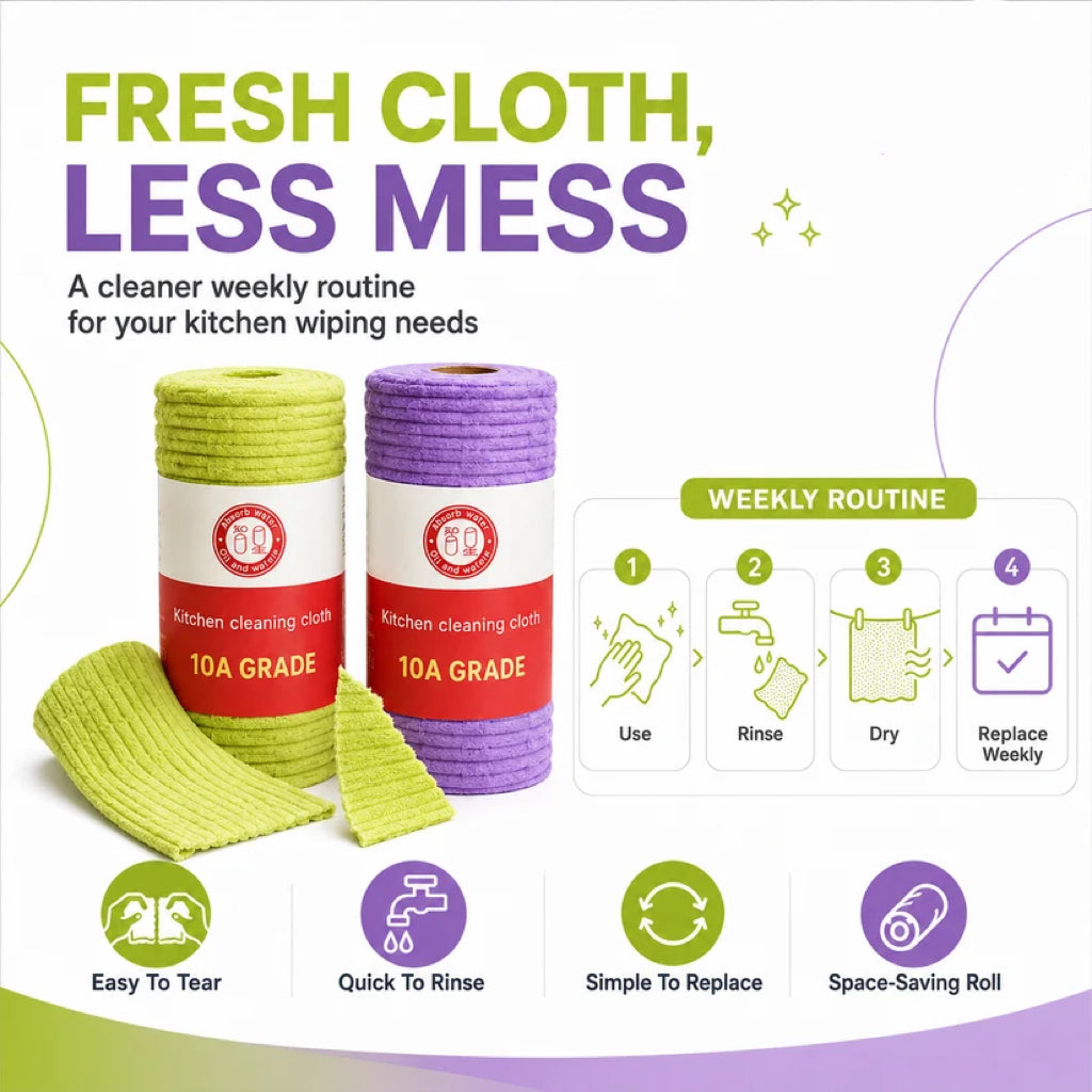 🚨 BUY 1 GET 1 FREE 🚨 First 50 Customers Only! ⏰ Premium Bamboo Fiber Microfiber Cloths – Tear-Off Design & Antibacterial Protection