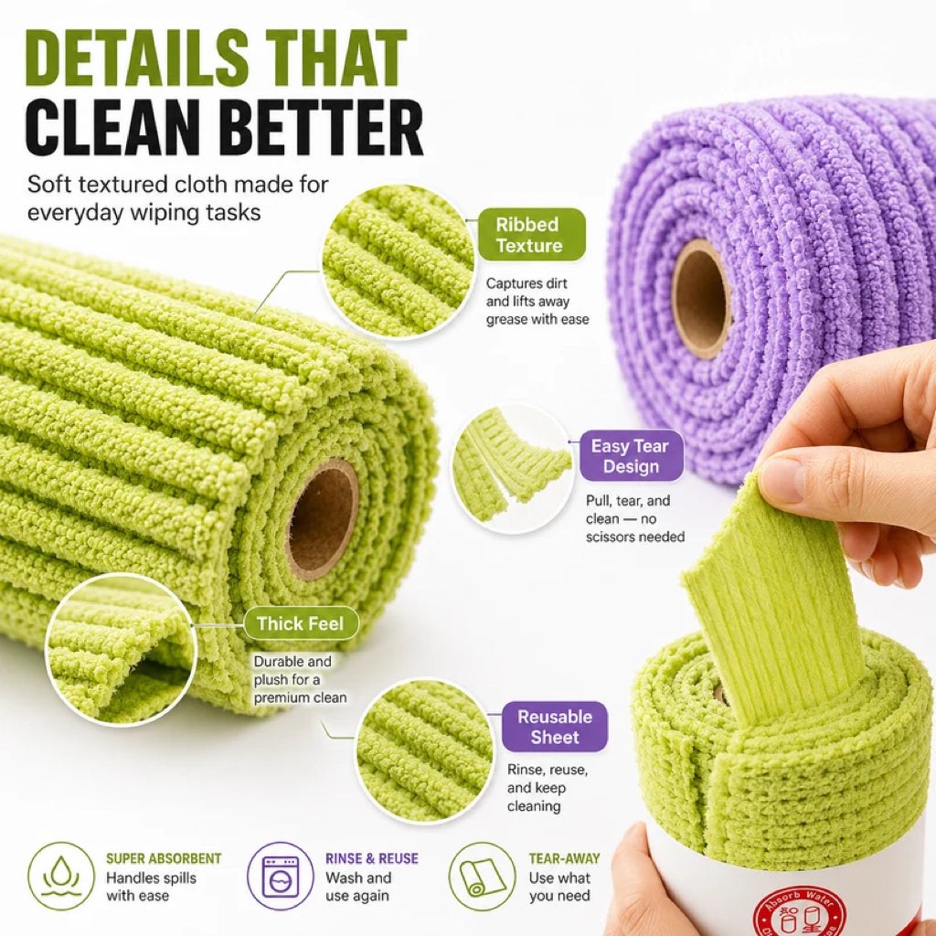 🚨 BUY 1 GET 1 FREE 🚨 First 50 Customers Only! ⏰ Premium Bamboo Fiber Microfiber Cloths – Tear-Off Design & Antibacterial Protection