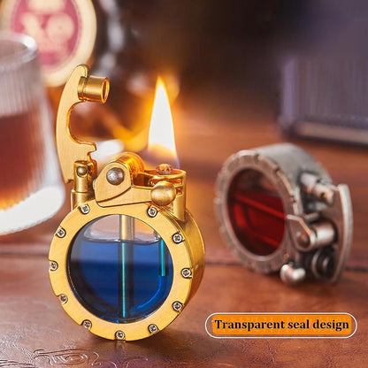 🔥Hot Sale-49% OFF🔥💖🎁Vintage Trench Lighter Transparent Kerosene Lighter Antique Steampunk Lighter（Fuel NOT included）