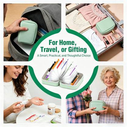 A8 Waterproof 14-Pouch Weekly Pill Organizer, Color-Coded Travel Storage for Vitamins & Supplements