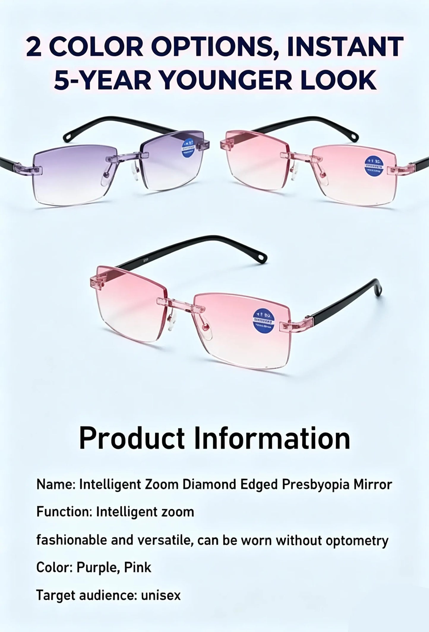[Regain Your Youthful Vision] Smart Zoom Diamond-Cut Reading Glasses