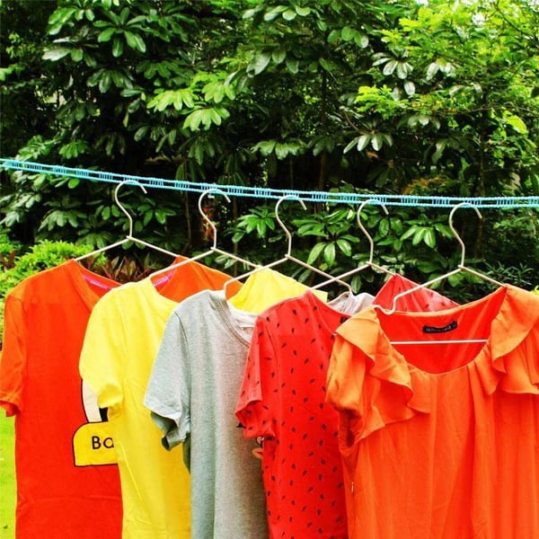 Adjustable Windproof Clothesline with Hooks