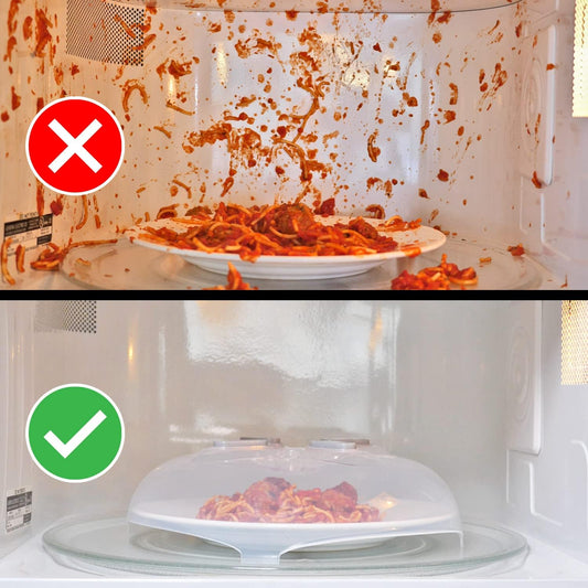 Magnetic Splatter Cover That Stores Inside Your Microwave