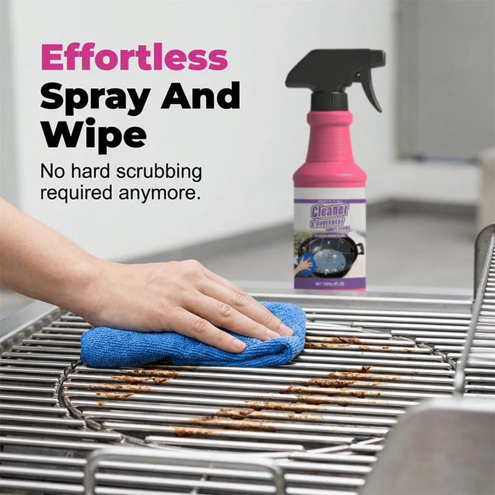 🔥 Non-Toxic Grill Cleaner - No Scrubbing, Cuts Grease In Seconds💧