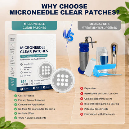 ✨2-in-1 Microneedle & Hydrocolloid Patch🍀| Removes Raised Moles, Acne, Flat Warts & Skin Tags | Helps Improve Wrinkles, Scars & Blemishes