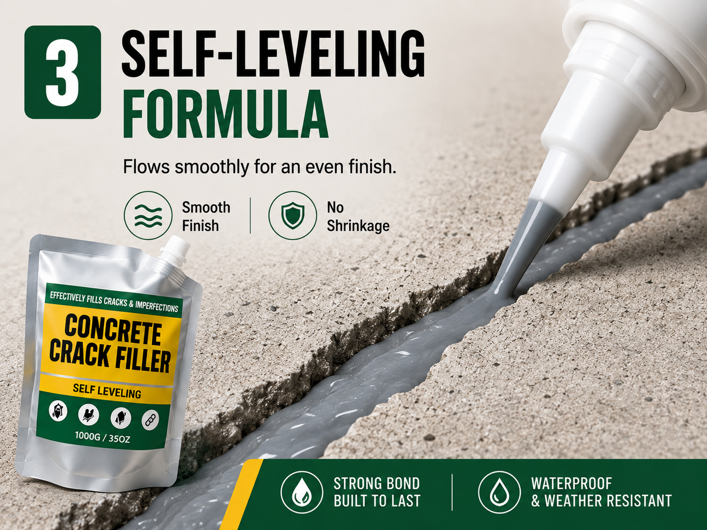 🏠 Waterproof Concrete Crack Filler for Indoor & Outdoor Use