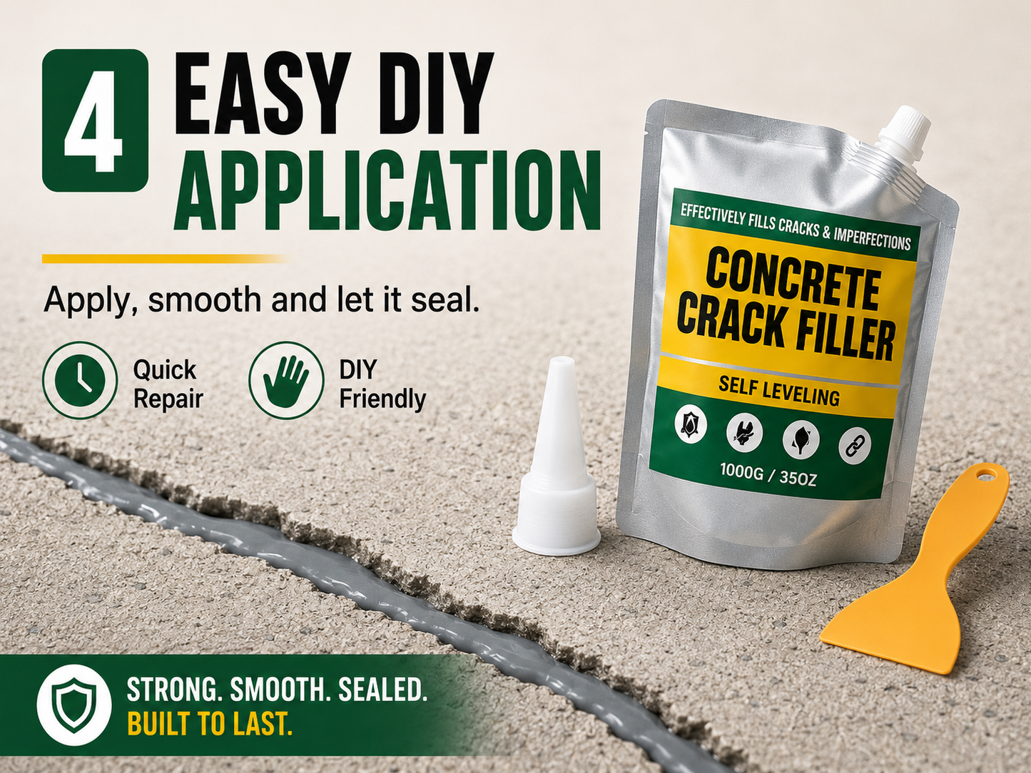 🏠 Waterproof Concrete Crack Filler for Indoor & Outdoor Use