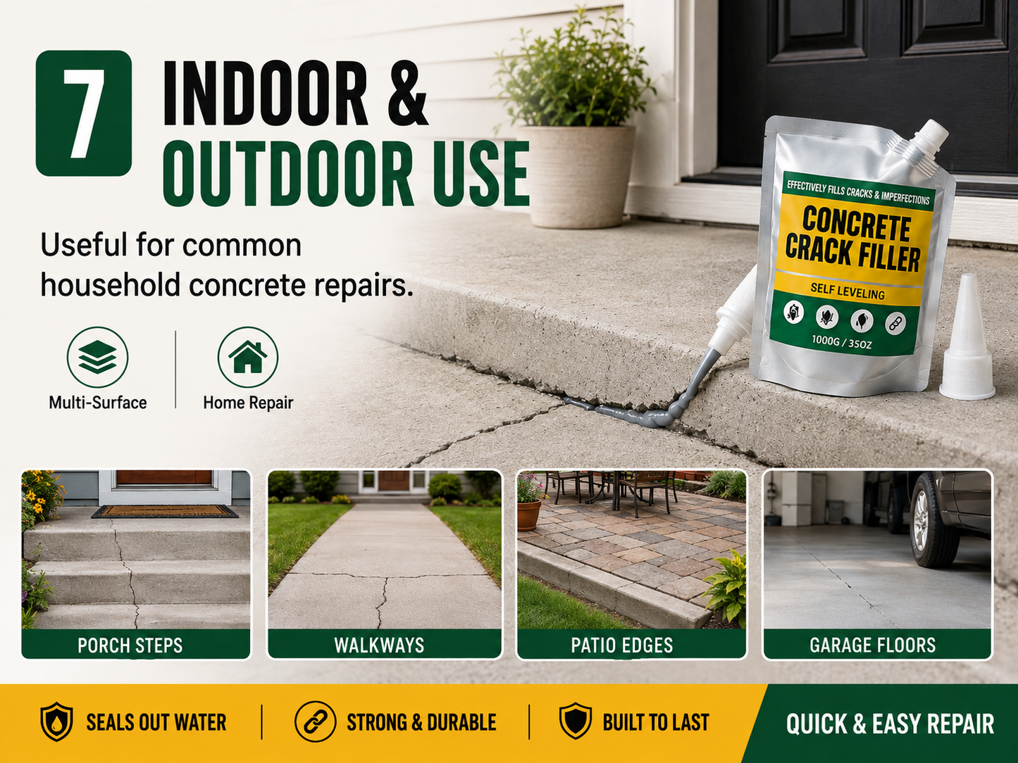 🏠 Waterproof Concrete Crack Filler for Indoor & Outdoor Use