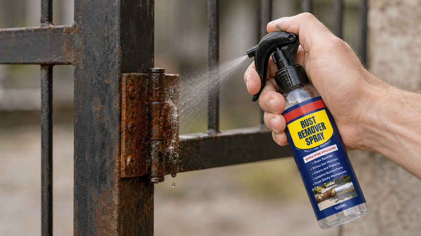 Rust Remover Spray Lubricant Use Scene