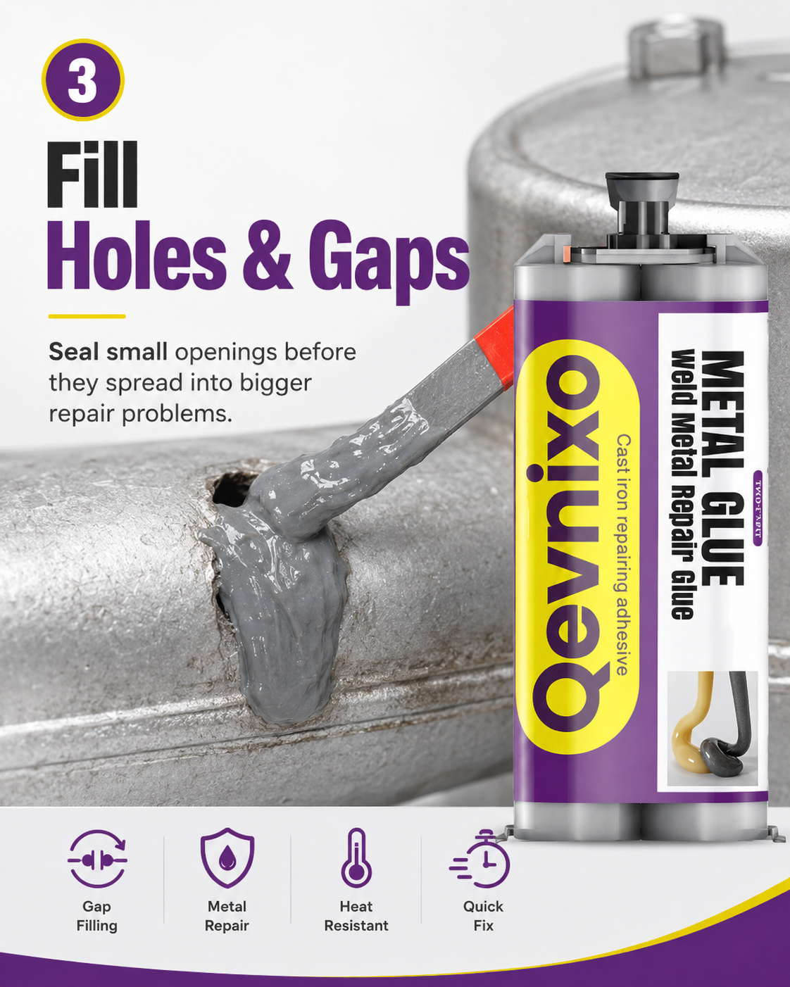🥳2026 HOT SALE🥳💞50K+ SOLD!🚗💨 50% OFF! Weld Metal Repair Glue – Repairs exhaust pipes, metal pipes & more. Cures at room temp – sand, drill & paint after curing! 🌟💪