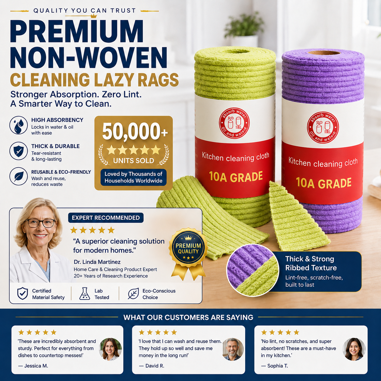 🚨 BUY 1 GET 1 FREE 🚨 First 50 Customers Only! ⏰ Premium Bamboo Fiber Microfiber Cloths – Tear-Off Design & Antibacterial Protection