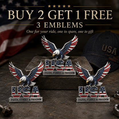 250th Anniversary 49% OFF - ★USA Faith, Family & Freedom★ Metal Emblem