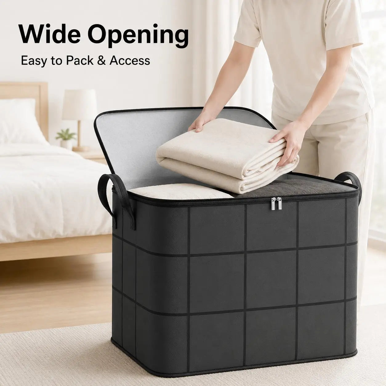 🔥Summer Limited-Time 50% OFF 🎁 – Large Capacity Zippered Fabric Organizer for Bedding & Clothes🛒