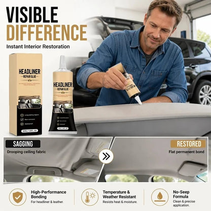 🎉49K+ Sold 🚗 Waterproof Car Headliner Repair Glue, High Strength Adhesive for Sagging Car Ceiling & Interior
