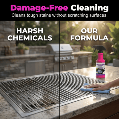 🔥 Non-Toxic Grill Cleaner - No Scrubbing, Cuts Grease In Seconds💧