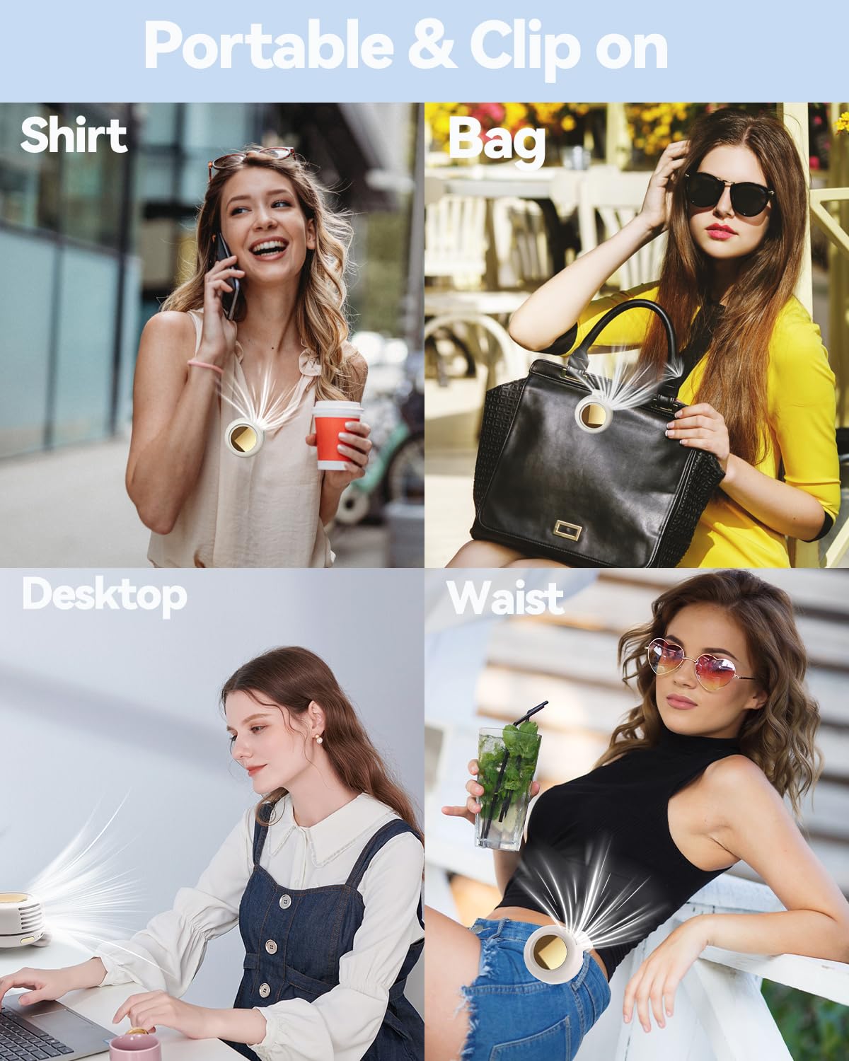❄️360° Rotatable Portable Mini Clip-on Fan