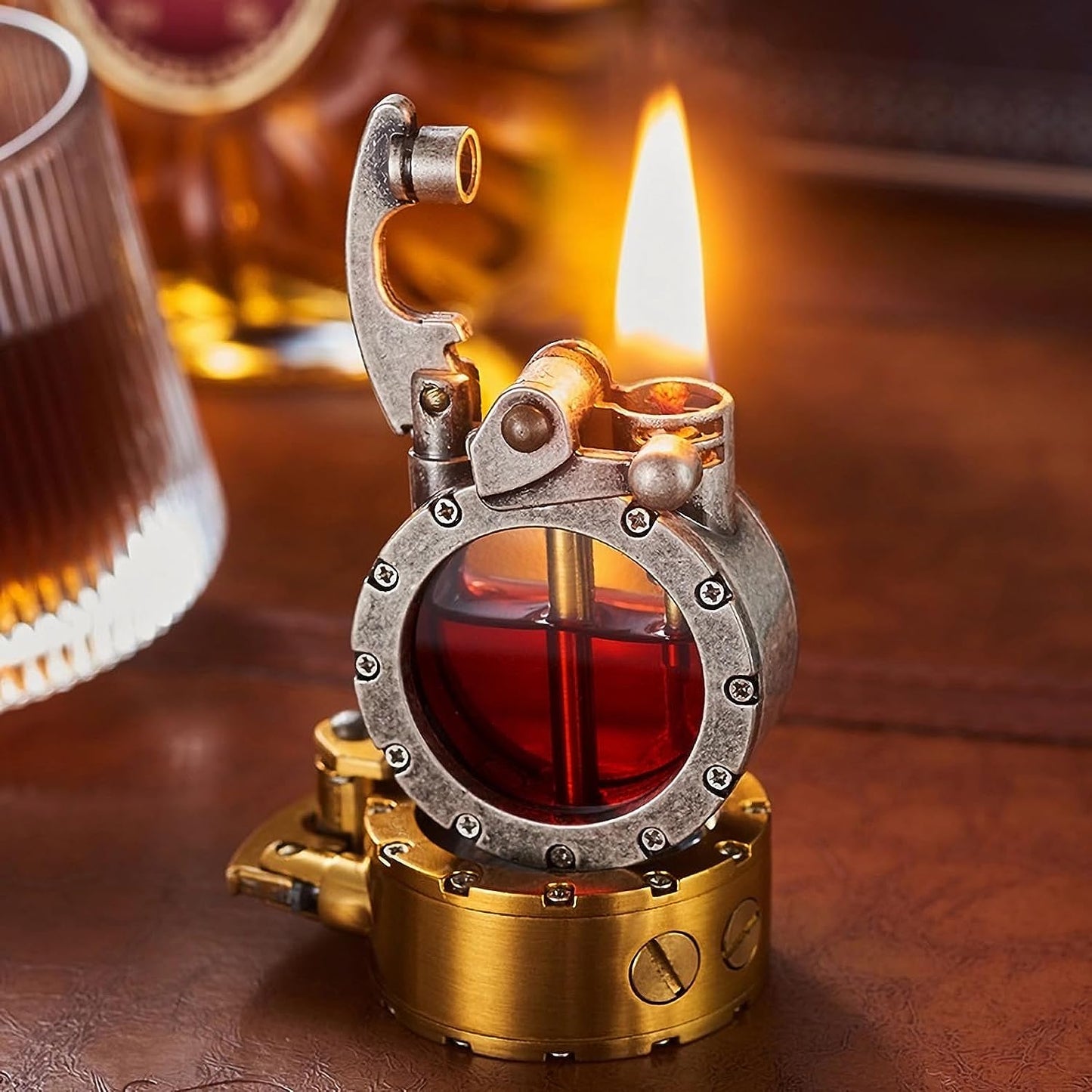 🔥Hot Sale-49% OFF🔥💖🎁Vintage Trench Lighter Transparent Kerosene Lighter Antique Steampunk Lighter（Fuel NOT included）