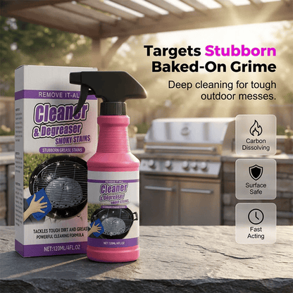 🔥 Non-Toxic Grill Cleaner - No Scrubbing, Cuts Grease In Seconds💧