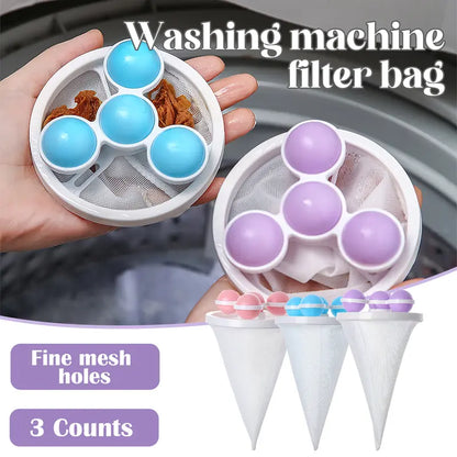 Washing Machine Filter Bag, Reusable Floating Hair Filter for Laundry