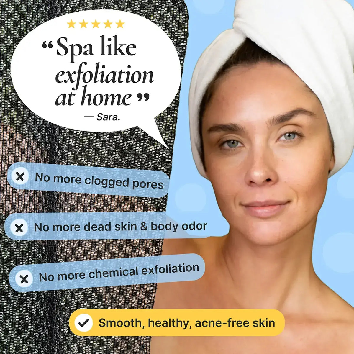 Exfoliating Antibacterial Shower Towel
