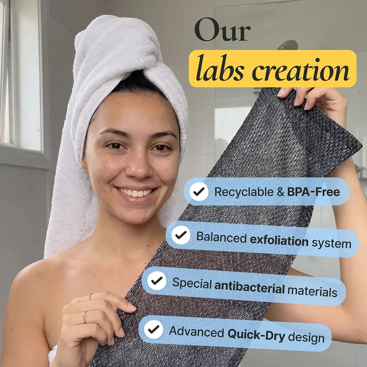 Exfoliating Antibacterial Shower Towel