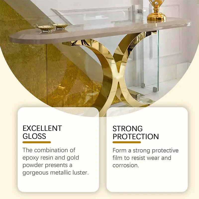 🔥2026 HOT SALE🔥🎨🏡Gold Leaf Effect Paint Set – Water-Based, Weather-Resistant Metallic Gold Paint with Brush, Ideal for Furniture, Decor & Outdoor DIY